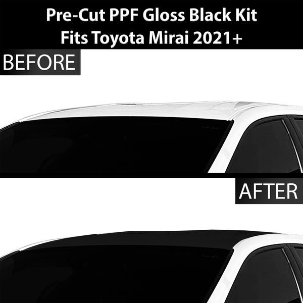 Fits Toyota Mirai 2021+ Precut Premium Gloss Black Carbon Fiber Roof Paint Protection Film PPF Decal Film Kit