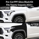 Fits Toyota Sequoia 2023+ Precut Premium Gloss Black Carbon Fiber Fender Paint Protection Film PPF Decal Film Kit