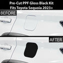 Fits Toyota Sequoia 2023+ Precut Fuel Door Premium Paint Protection Film PPF Decal Film Kit Gas Cap Cover, Gloss Black Carbon Fiber