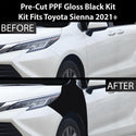 Fits Toyota Sienna 2021+ Precut Premium Gloss Black Carbon Fiber Fender Paint Protection Film PPF Decal Film Kit