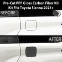 Fits Toyota Sienna 2021+ Precut Fuel Door Premium Paint Protection Film PPF Decal Film Kit Gas Cap Cover, Gloss Black Carbon Fiber