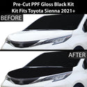 Fits Toyota Sienna 2021+ Precut Premium Gloss Black Carbon Fiber Hood Paint Protection Film PPF Decal Film Kit