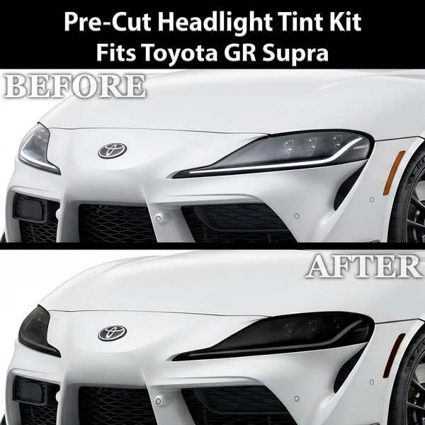 Toyota Supra 2020–2026 Dark Smoke Headlight & Taillight Tint Kit – Precut Vinyl Lens Overlays