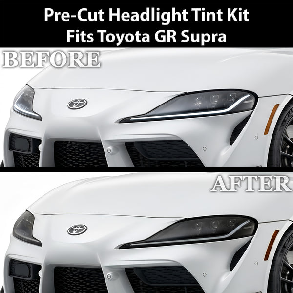 Toyota Supra 2020–2026 Dark Smoke Headlight & Taillight Tint Kit – Precut Vinyl Lens Overlays