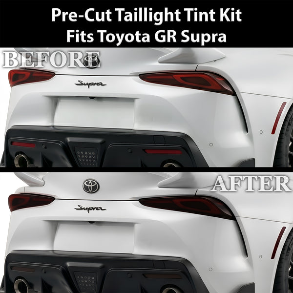 Toyota Supra 2020–2026 Dark Smoke Headlight & Taillight Tint Kit – Precut Vinyl Lens Overlays