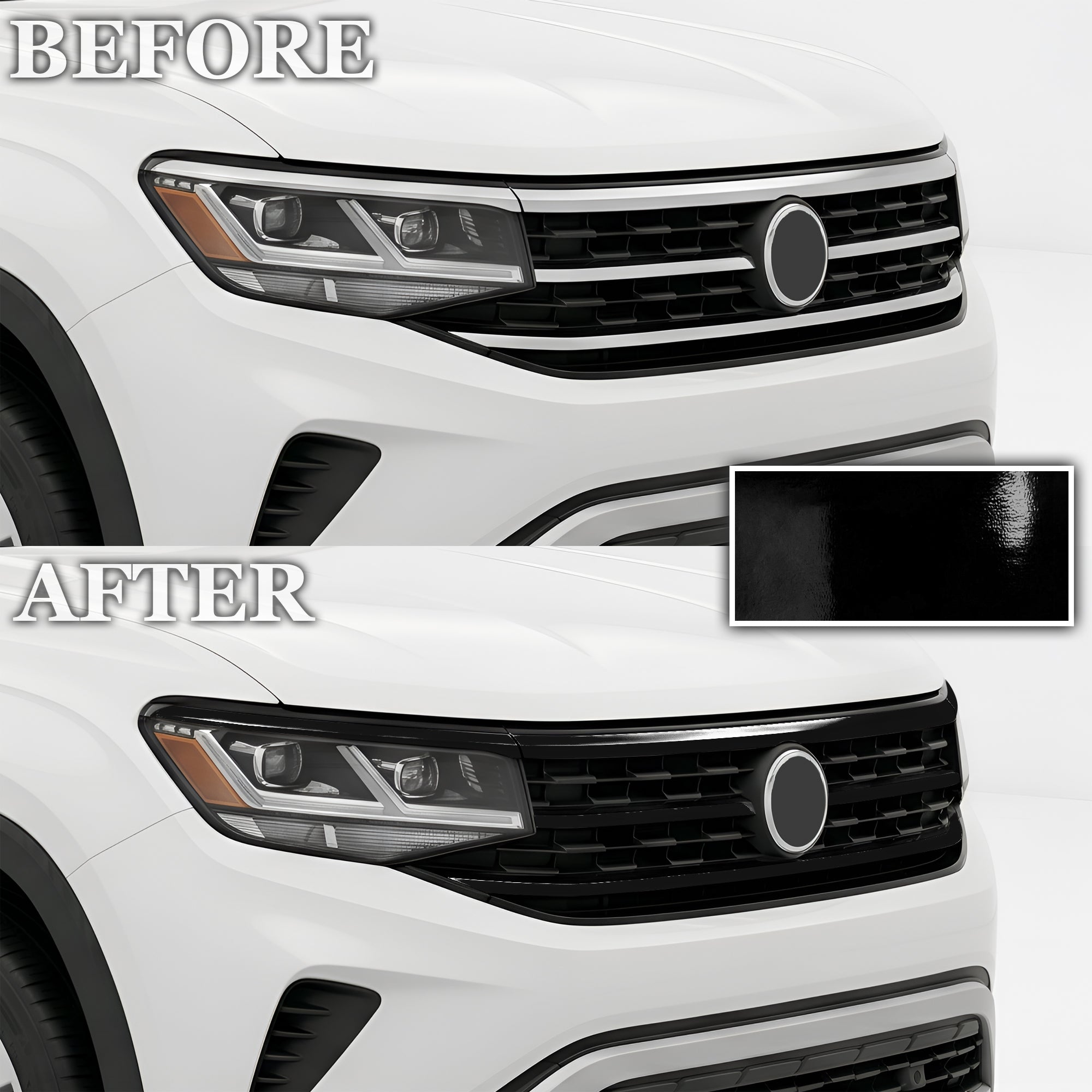 Volkswagen Atlas Cross Sport 2020-2026 Blackout Chrome Delete Kit - Precut Gloss Black Vinyl Overlays