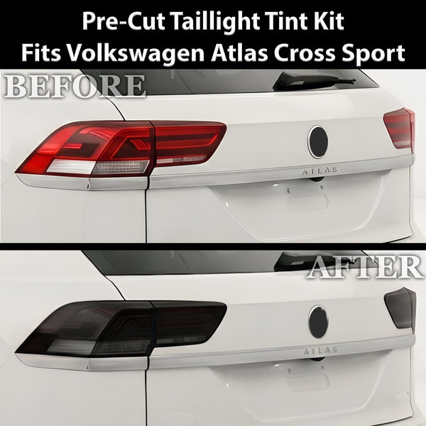 Volkswagen Atlas Cross Sport 2020–2023 Dark Smoke Headlight & Taillight Tint Kit – Precut Vinyl Lens Overlays