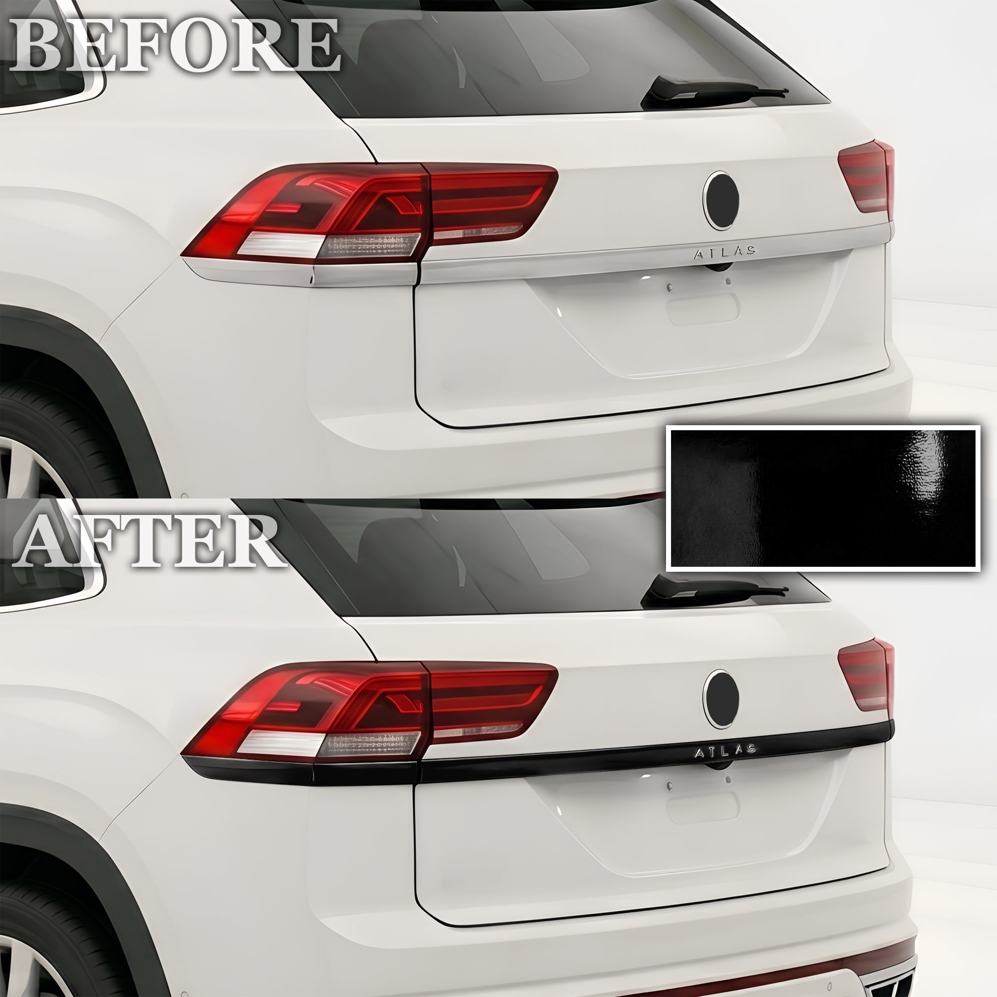 Volkswagen Atlas Cross Sport 2020-2026 Blackout Chrome Delete Kit - Precut Gloss Black Vinyl Overlays