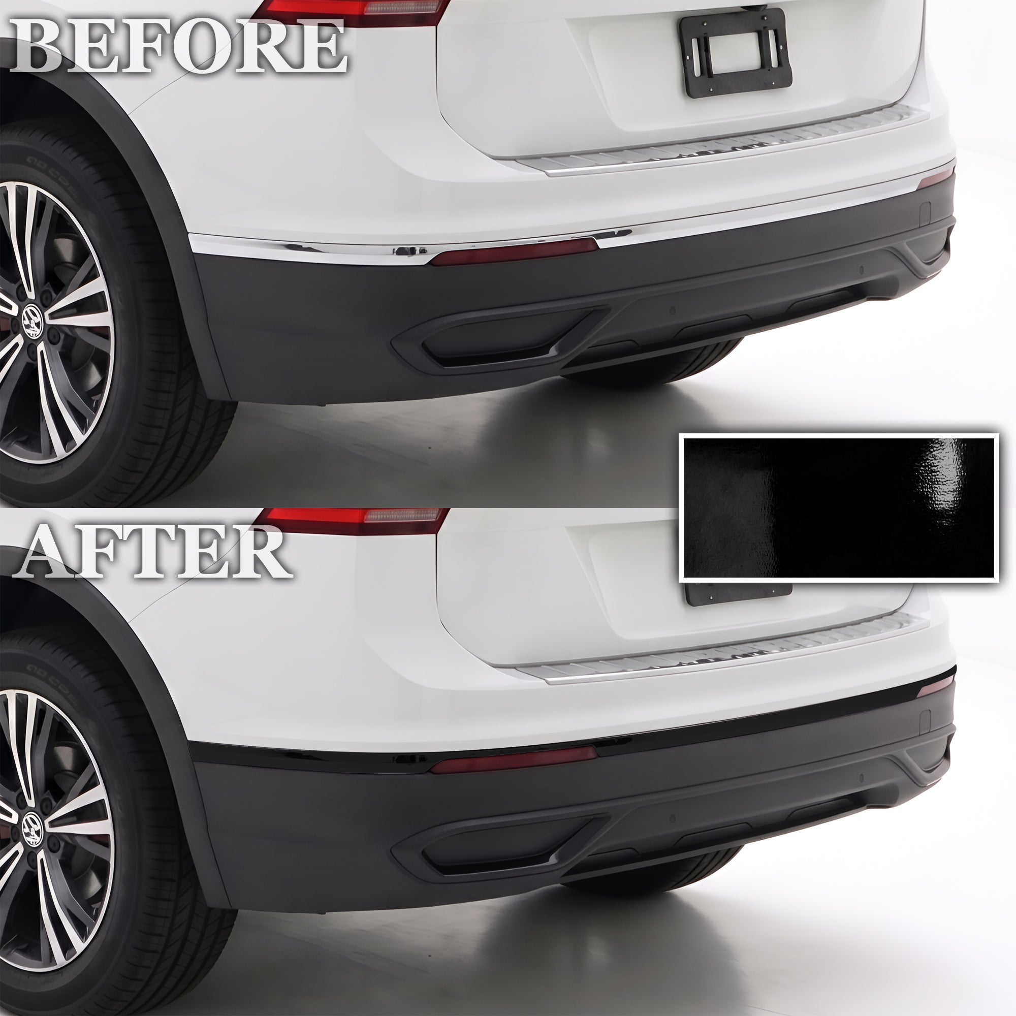 Volkswagen Tiguan 2018-2024 Blackout Chrome Delete Kit - Precut Gloss Black Vinyl Overlays