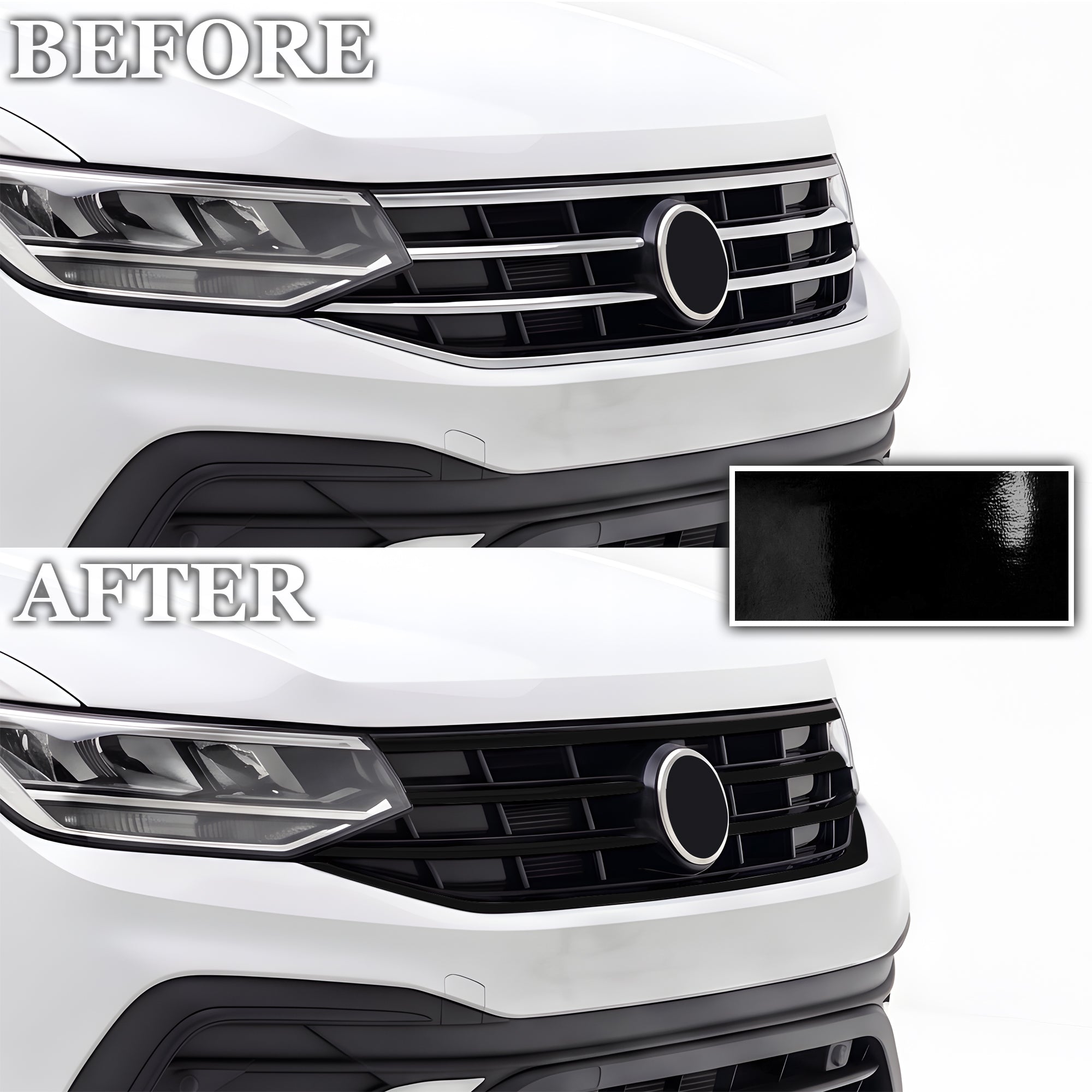 Volkswagen Tiguan 2018-2024 Blackout Chrome Delete Kit - Precut Gloss Black Vinyl Overlays