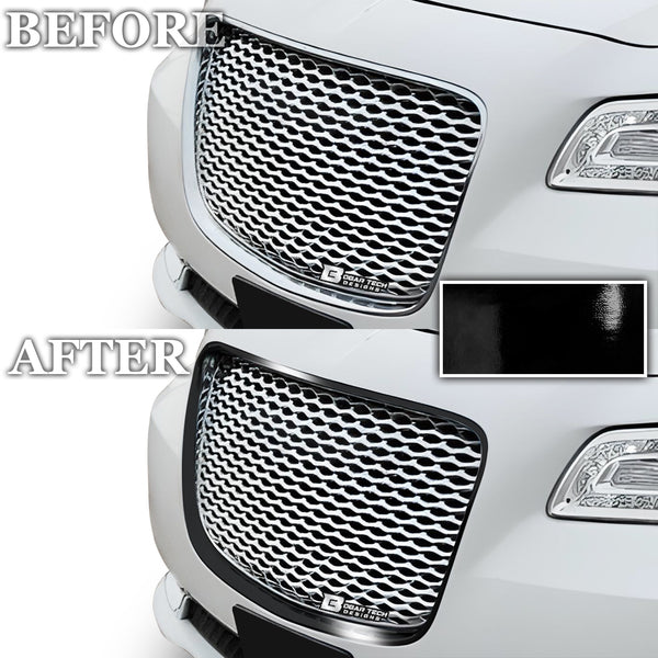 Vinyl Chrome Delete Sides Front Rear Bumper Trim Blackout Decal Stickers Overlay Film Fits Chrysler 300 2015-2023