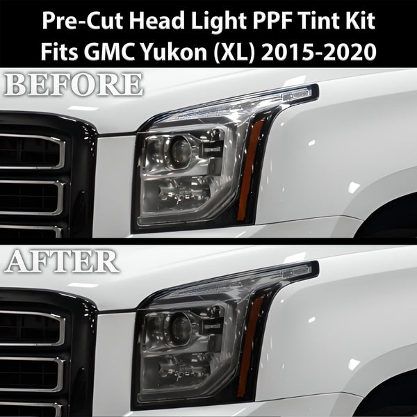 Full Headlight Taillight Precut Smoked PPF Tint Kit Film Overlay Fits GMC Yukon 2015-2020