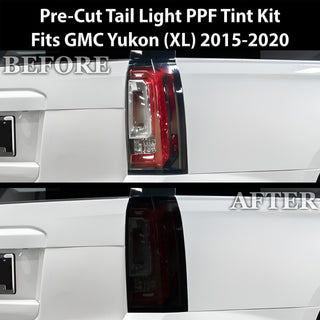 Full Headlight Taillight Precut Smoked PPF Tint Kit Film Overlay Fits GMC Yukon 2015-2020