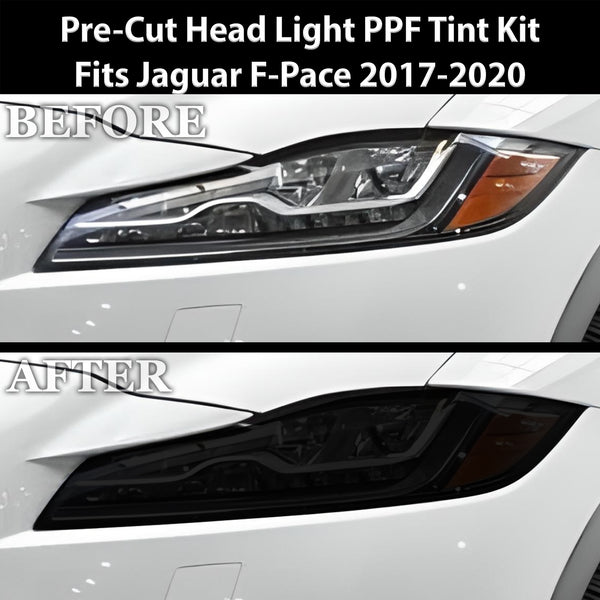 Full Headlight Taillight Precut Smoked PPF Tint Kit Film Overlay Cover Fits Jaguar F-Pace 2017-2020
