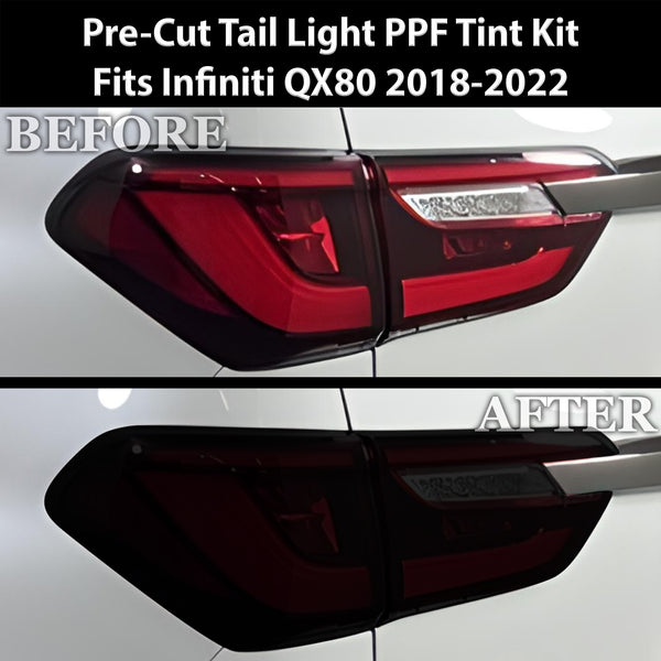 Full Headlight Taillight Precut Smoked PPF Tint Kit Film Overlay Fits Infiniti QX80 2018-2022