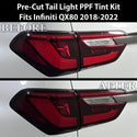 Full Headlight Taillight Precut Smoked PPF Tint Kit Film Overlay Fits Infiniti QX80 2018-2022