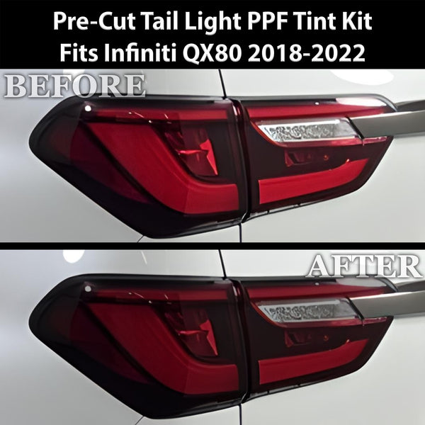 Full Headlight Taillight Precut Smoked PPF Tint Kit Film Overlay Fits Infiniti QX80 2018-2022