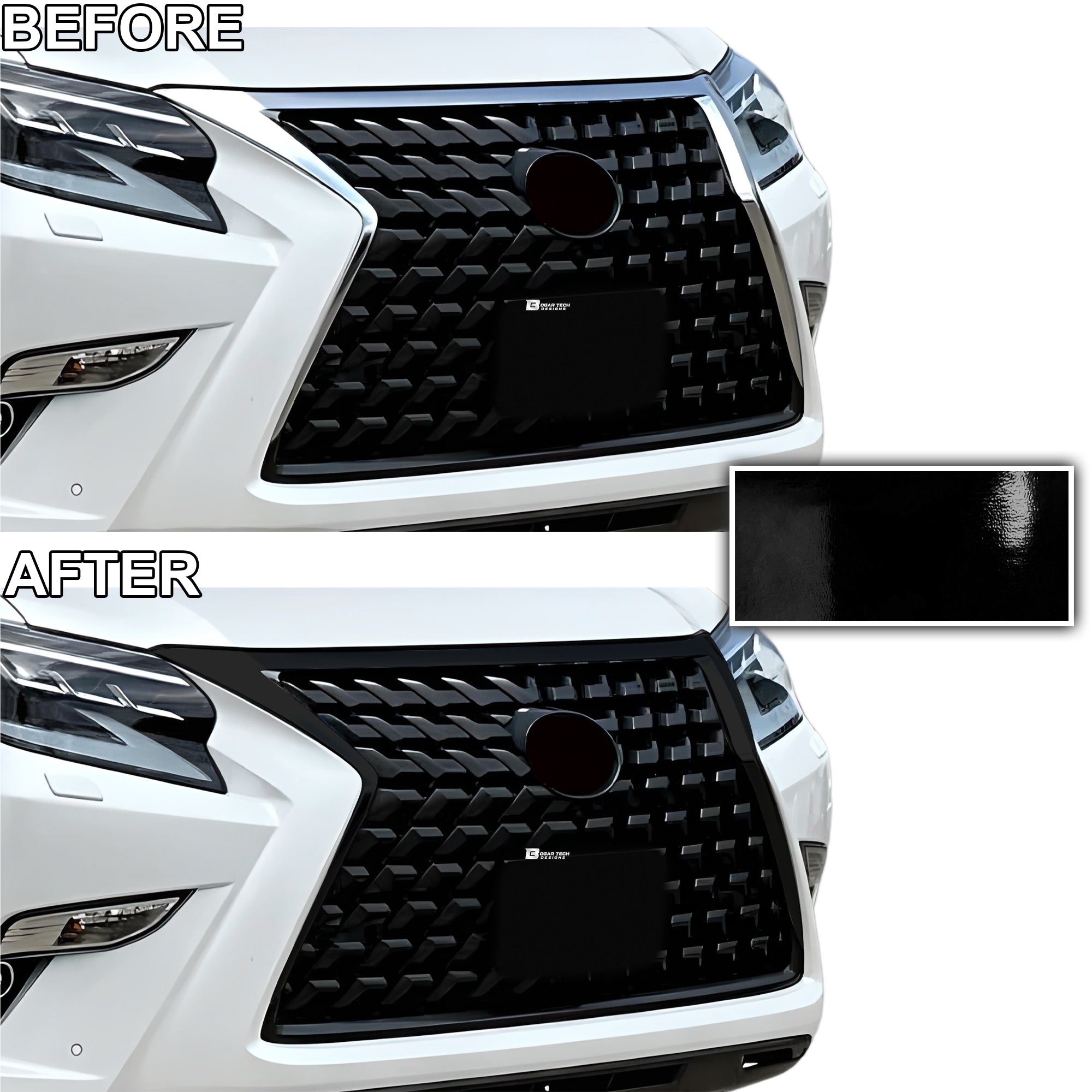 Vinyl Chrome Delete Blackout Decal Stickers Overlay Film Fits Lexus GX 2010 - 2023 - Bogar Tech Designs