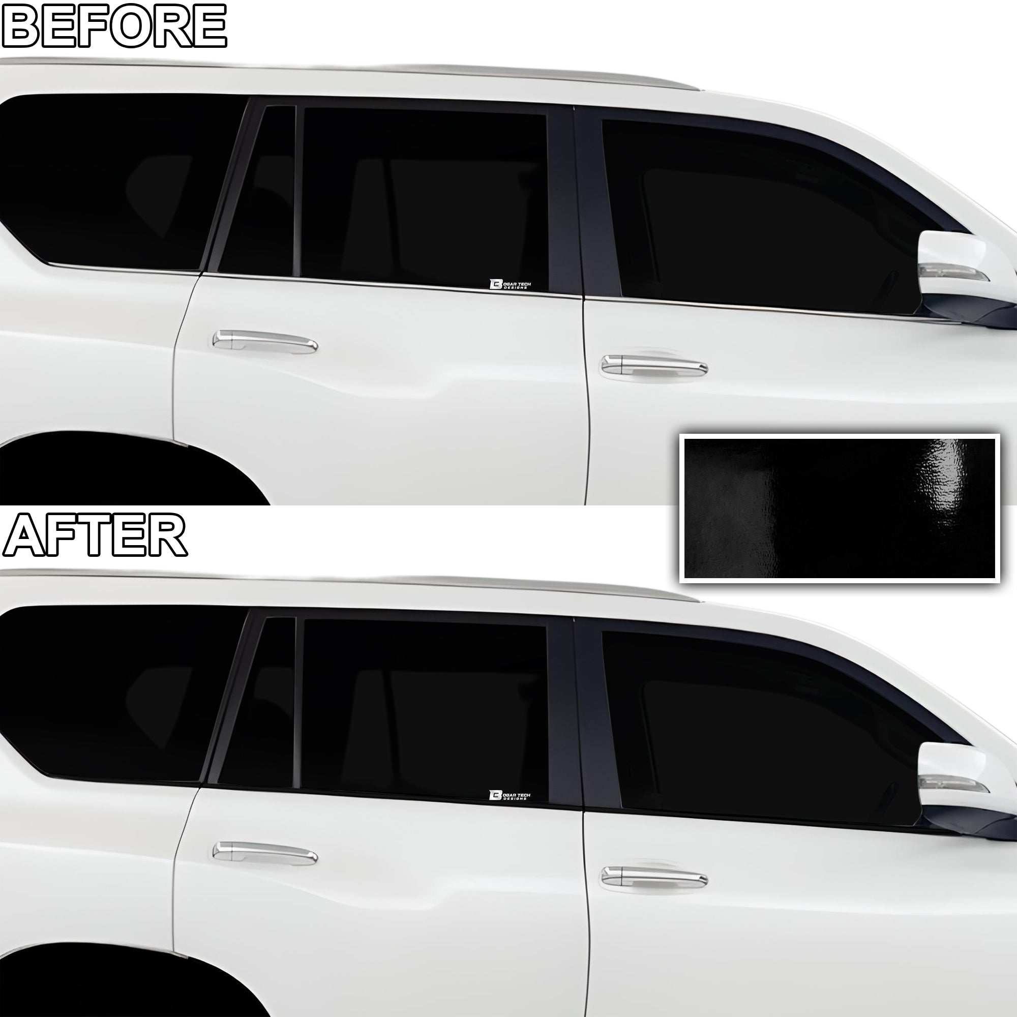 Vinyl Chrome Delete Blackout Decal Stickers Overlay Film Fits Lexus GX 2010 - 2023 - Bogar Tech Designs