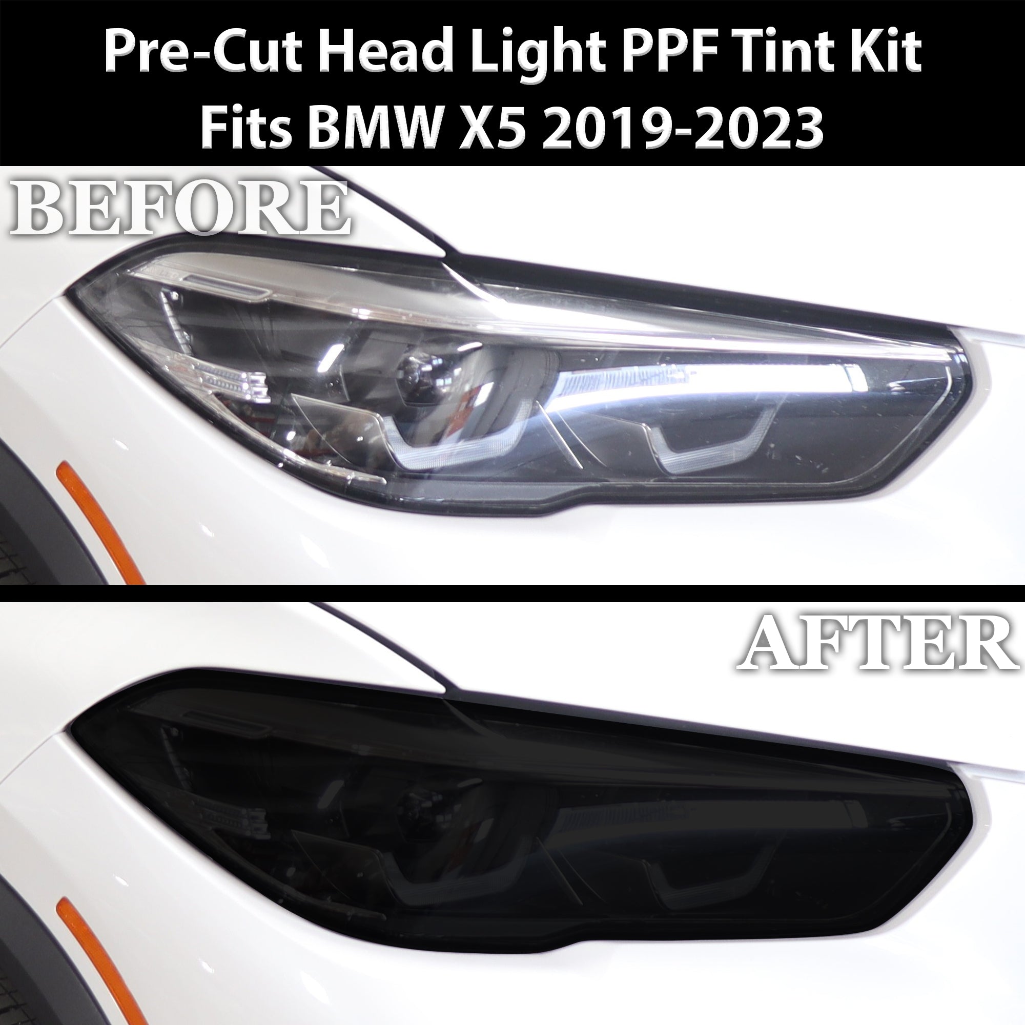 Full Headlight Taillight Precut Smoked PPF Tint Kit Film Overlay Fits BMW X5 2019 - 2023 - Bogar Tech Designs