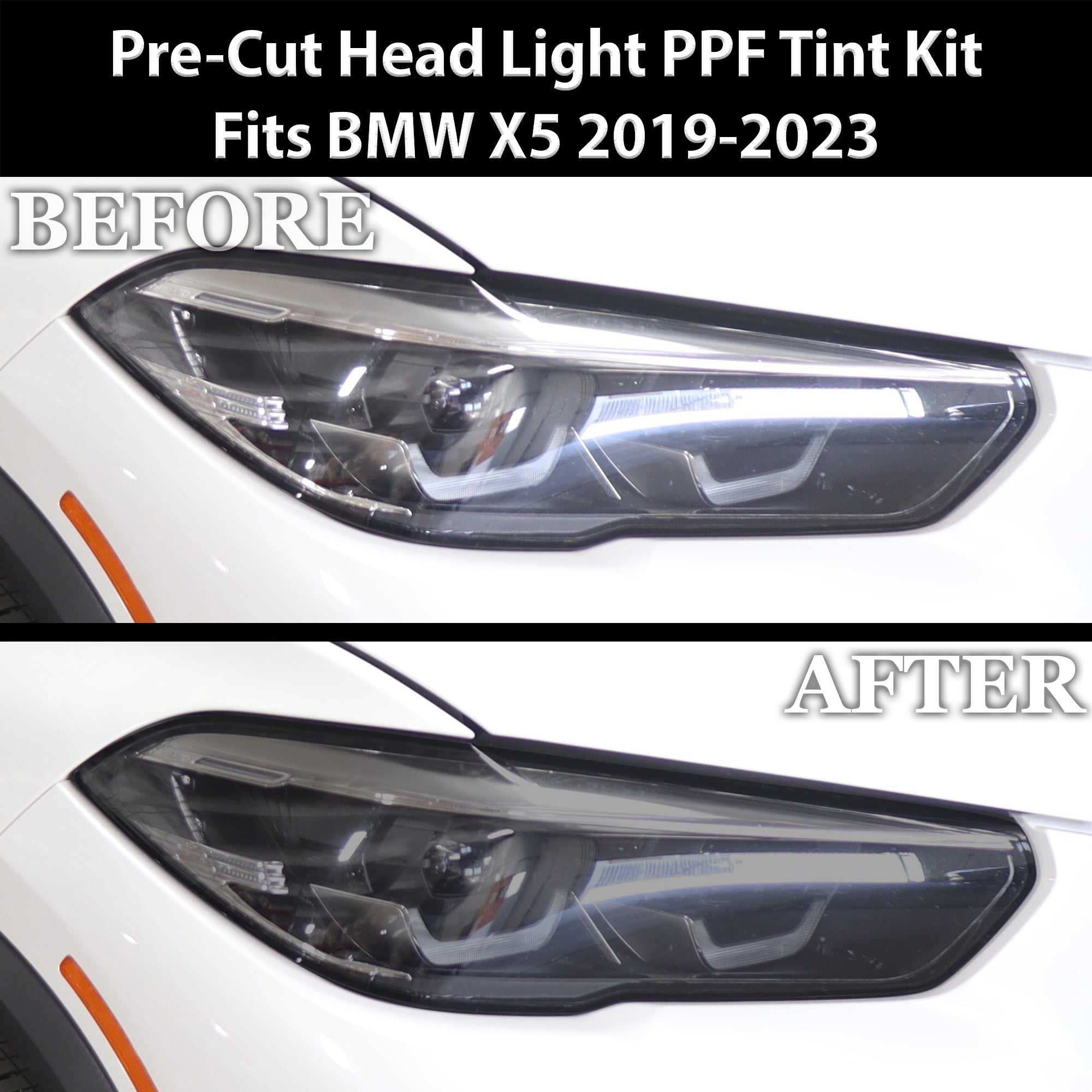 Full Headlight Taillight Precut Smoked PPF Tint Kit Film Overlay Fits BMW X5 2019 - 2023 - Bogar Tech Designs