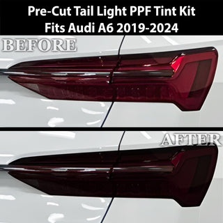 Full Headlight Taillight Precut Smoked PPF Tint Kit Film Overlay Fits Audi A6 S6 2019-2024