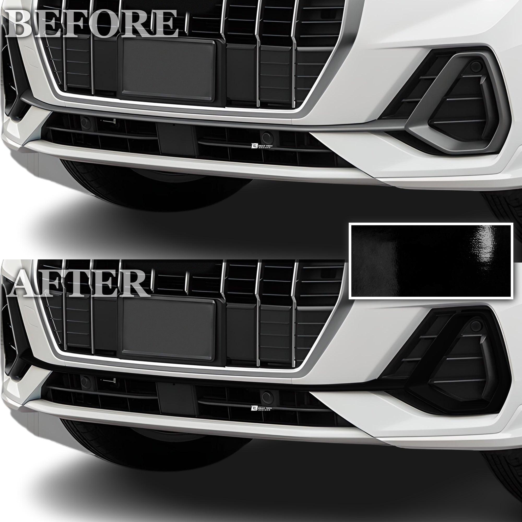Vinyl Chrome Delete Blackout Decal Stickers Overlay Film Fits Audi Q3 2019 - 2025 - Bogar Tech Designs
