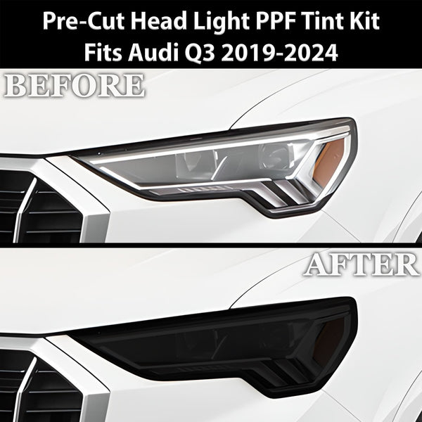 Full Headlight Taillight Precut Smoked PPF Tint Kit Film Overlay Fits Audi Q3 2019-2024