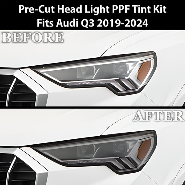 Full Headlight Taillight Precut Smoked PPF Tint Kit Film Overlay Fits Audi Q3 2019-2024