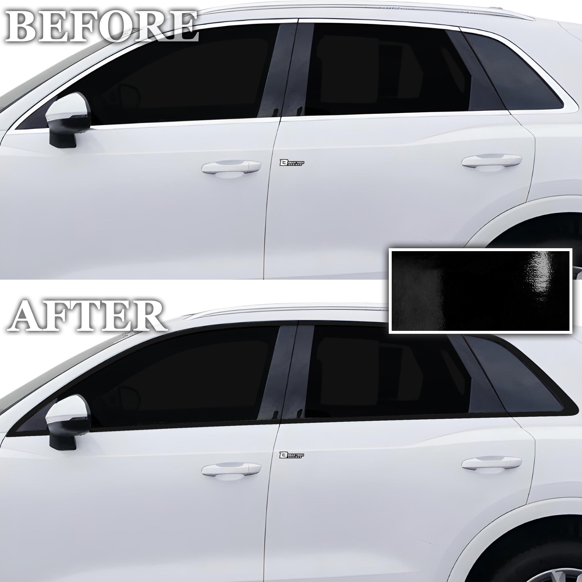 Vinyl Chrome Delete Blackout Decal Stickers Overlay Film Fits Audi Q3 2019 - 2025 - Bogar Tech Designs