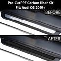 Fits Audi Q3 2019+ Precut Door Sill Premium Paint Protection Film PPF Decal Film Kit Cover, Gloss Black Carbon Fiber