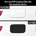 Fits Audi Q3 2019+ Precut Fuel Door Premium Paint Protection Film PPF Decal Film Kit Gas Cap Cover, Gloss Black Carbon Fiber