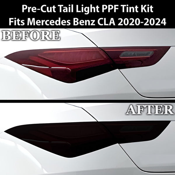 Full Headlight Taillight Precut Smoked PPF Tint Kit Film Overlay Fits Mercedes Benz CLA Class 2020-2024