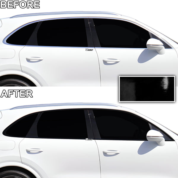 Vinyl Chrome Delete Blackout Decal Stickers Overlay Film Fits Porsche Cayenne SUV 2020+