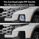 Full Headlight Taillight Precut Smoked PPF Tint Kit Film Overlay Fits Hyundai Santa Cruz 2022+