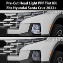 Full Headlight Taillight Precut Smoked PPF Tint Kit Film Overlay Fits Hyundai Santa Cruz 2022+