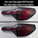 Full Headlight Taillight Precut Smoked PPF Tint Kit Film Overlay Fits Hyundai Santa Cruz 2022+