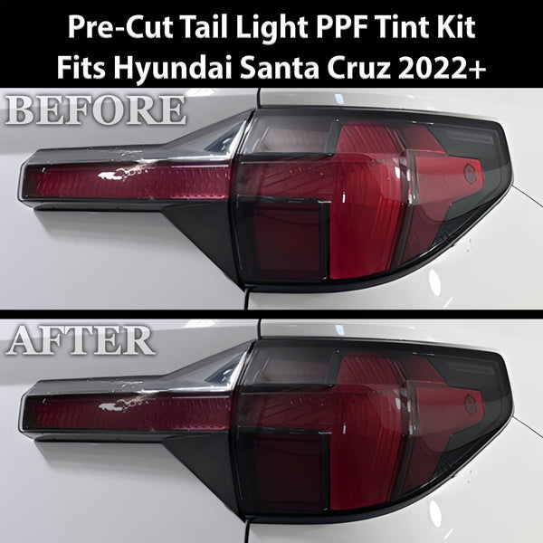 Full Headlight Taillight Precut Smoked PPF Tint Kit Film Overlay Fits Hyundai Santa Cruz 2022+