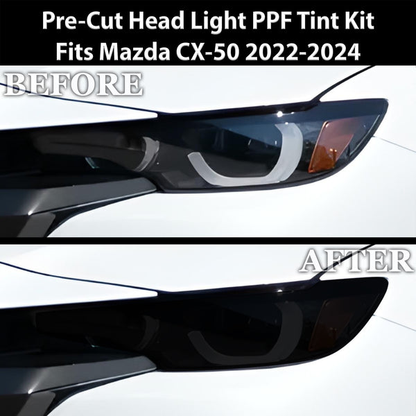 Full Headlight Taillight Precut Smoked PPF Tint Kit Film Overlay Fits Mazda Cx-50 2022+