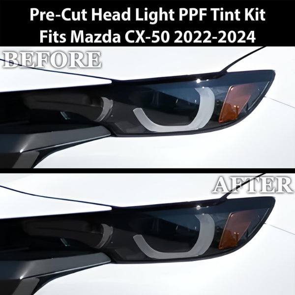 Full Headlight Taillight Precut Smoked PPF Tint Kit Film Overlay Fits Mazda Cx-50 2022+