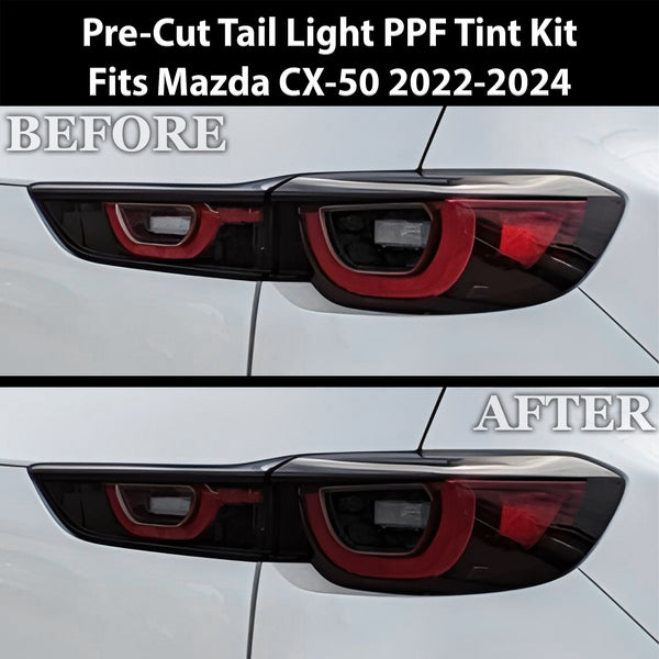 Full Headlight Taillight Precut Smoked PPF Tint Kit Film Overlay Fits Mazda Cx-50 2022+