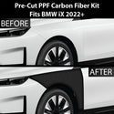 Fits BMW iX 2022+ Precut Premium Gloss Black Carbon Fiber Fender Paint Protection Film PPF Decal Film Kit Cover