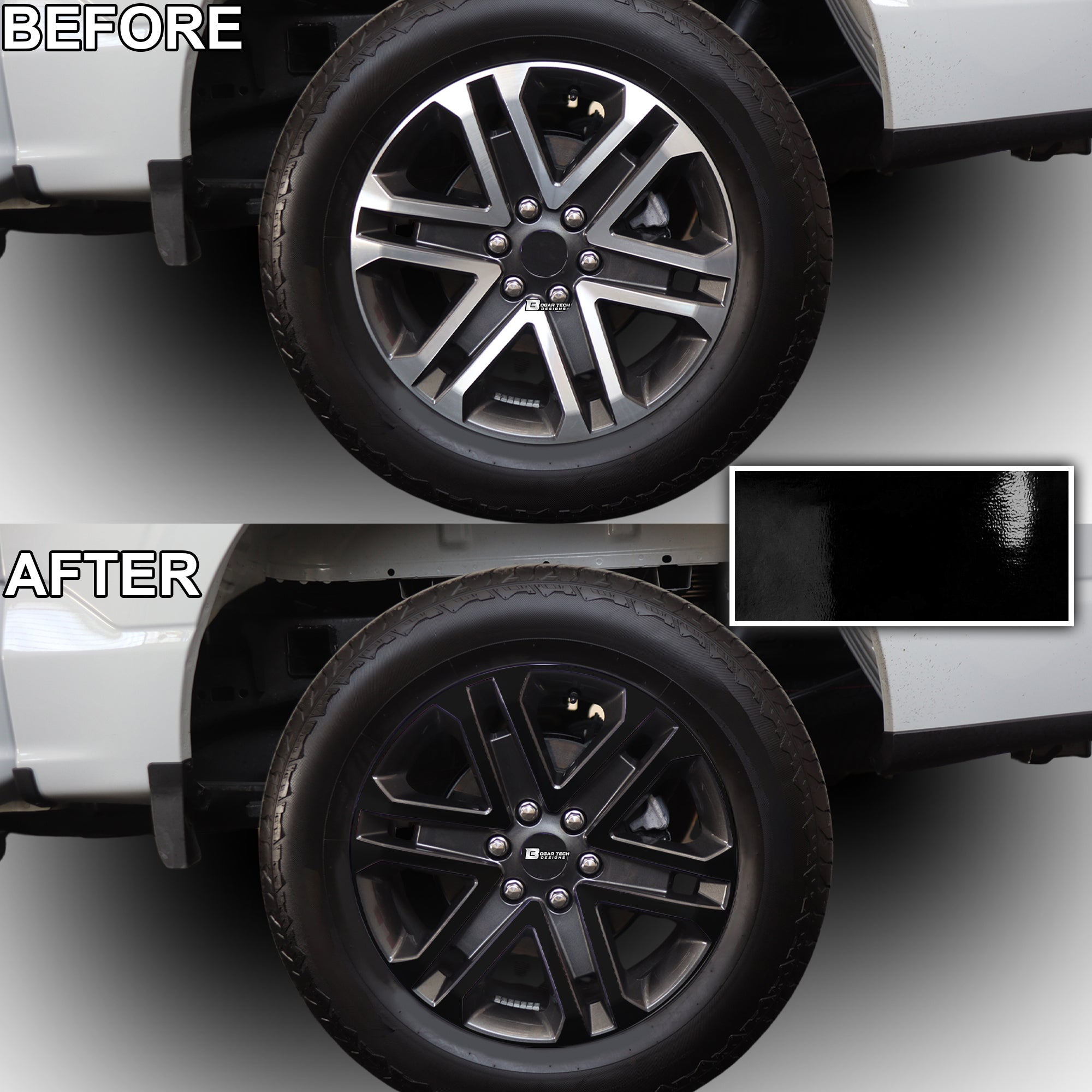 Vinyl Chrome Delete Grille Side Window Blackout Decal Stickers Overlay Film Fits Ford F - 150 2021 - 2025 - Bogar Tech Designs