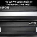 Fits Honda Accord 2023+ Precut Door Sill Premium Paint Protection Film PPF Decal Film Kit Cover, Gloss Black Carbon Fiber