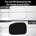 Fits Honda Accord 2023+ Precut Fuel Door Premium Paint Protection Film PPF Decal Film Kit Gas Cap Cover, Gloss Black Carbon Fiber