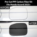 Fits Honda Accord 2023+ Precut Fuel Door Premium Paint Protection Film PPF Decal Film Kit Gas Cap Cover, Gloss Black Carbon Fiber