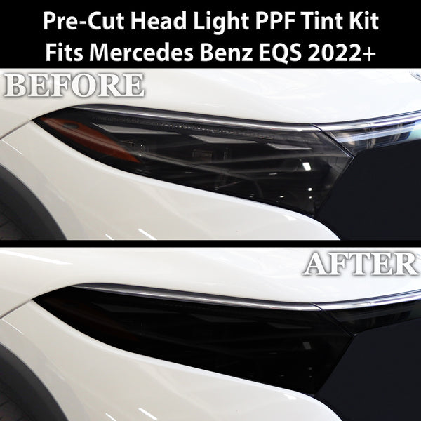 Full Headlight Taillight Precut Smoked PPF Tint Kit Film Overlay Fits Mercedes Benz EQS 2022+