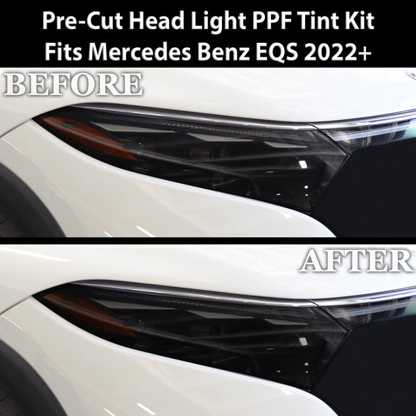 Full Headlight Taillight Precut Smoked PPF Tint Kit Film Overlay Fits Mercedes Benz EQS 2022+