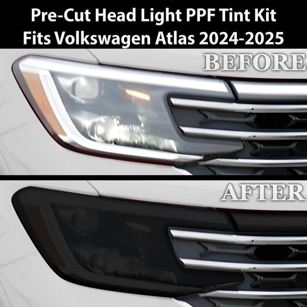 Full Headlight Taillight Precut Smoked PPF Tint Kit Film Overlay Fits Volkswagen Atlas 2024-2025