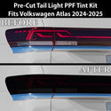 Full Headlight Taillight Precut Smoked PPF Tint Kit Film Overlay Fits Volkswagen Atlas 2024-2025